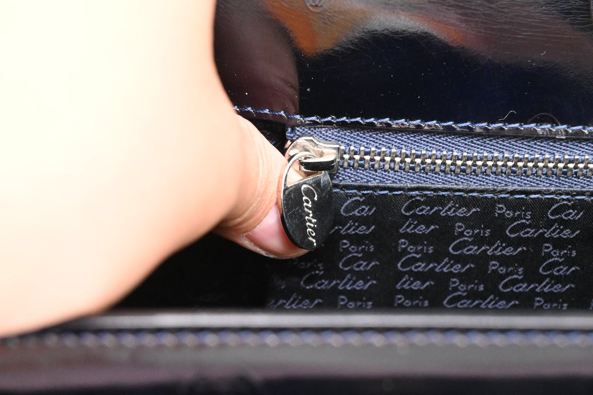 Cartier Hand Bag in Dark Blue Patent Leather