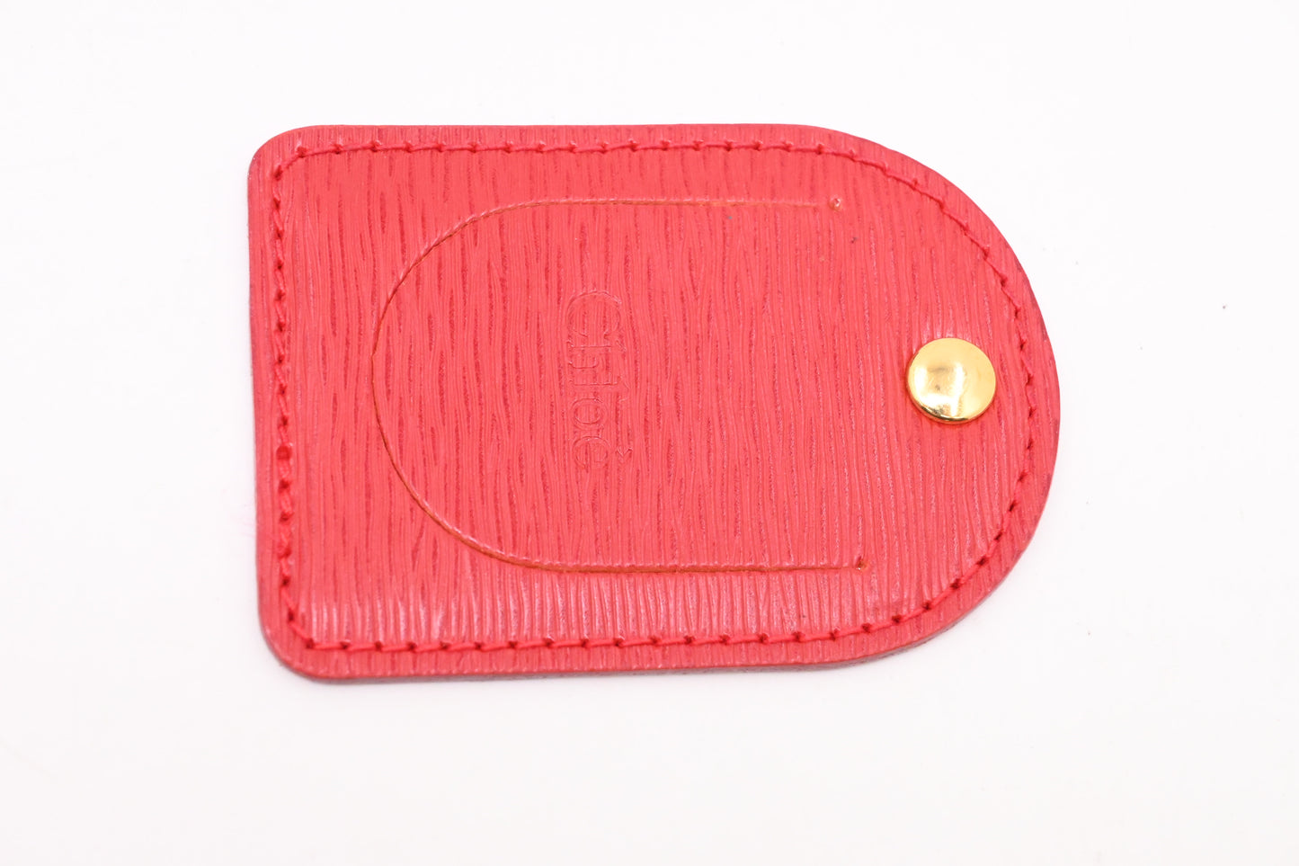 Chloe Chain Shoulder Bag in Red Leather