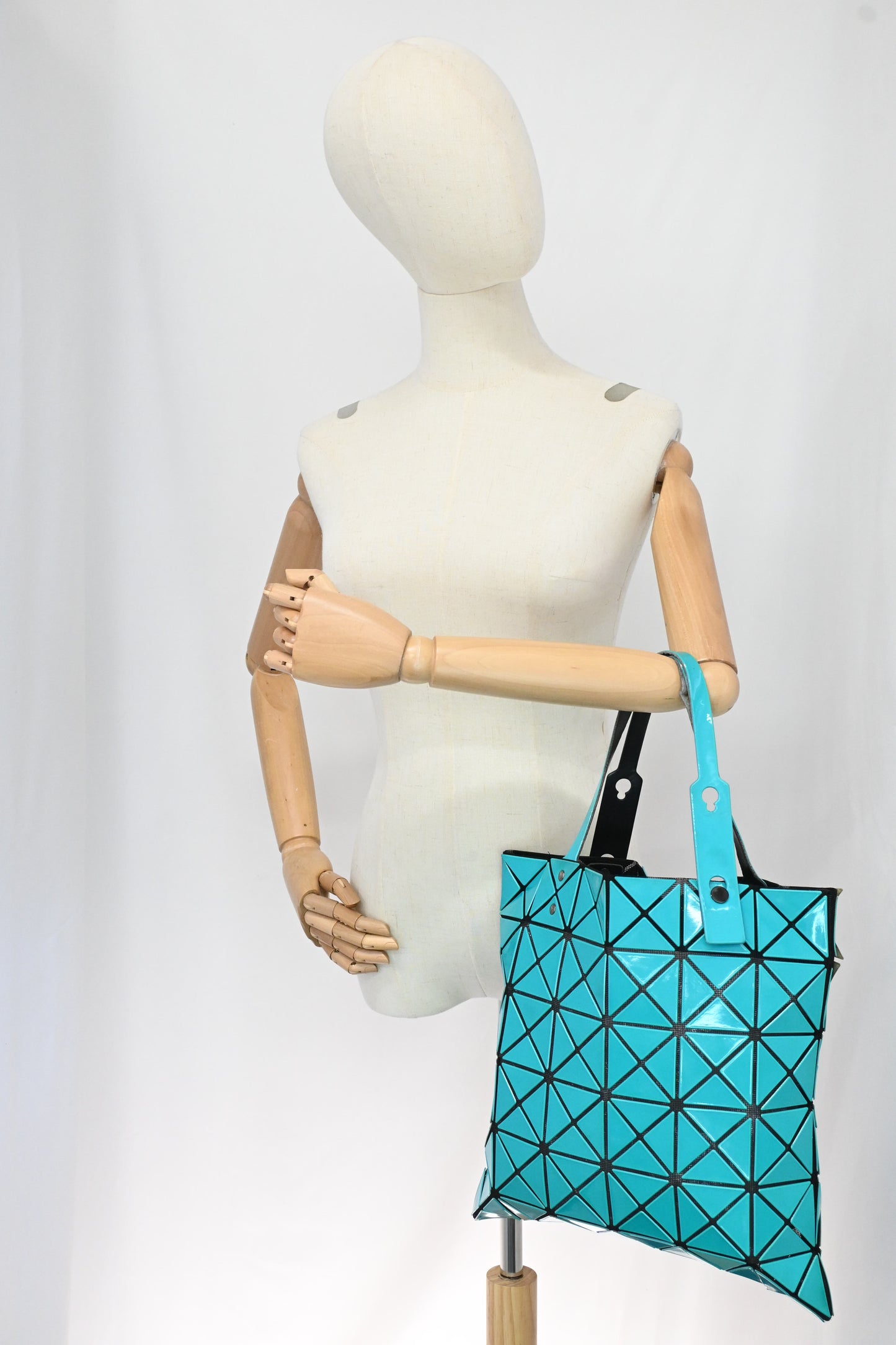 Issey Miyake Medium Bao Bao Tote Bag in Teal Vinyl