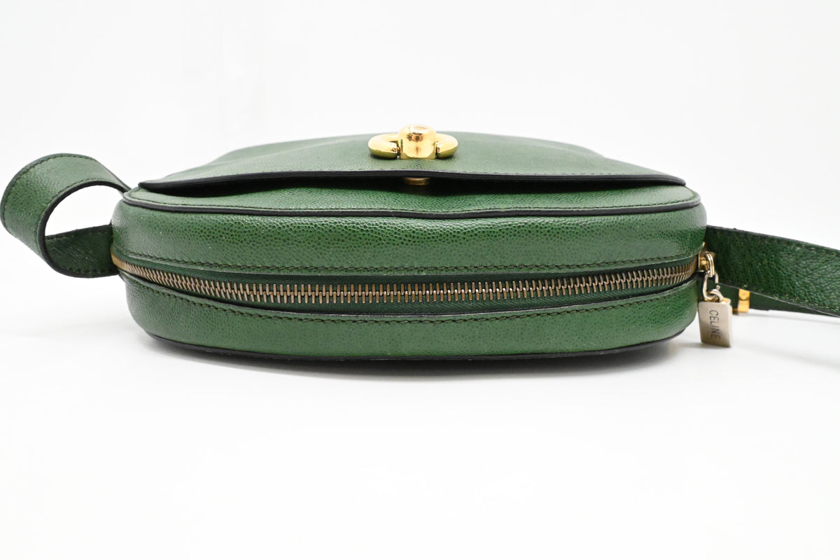Celine Crossbody Bag in Green Leather