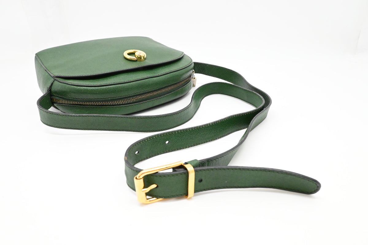 Celine Crossbody Bag in Green Leather