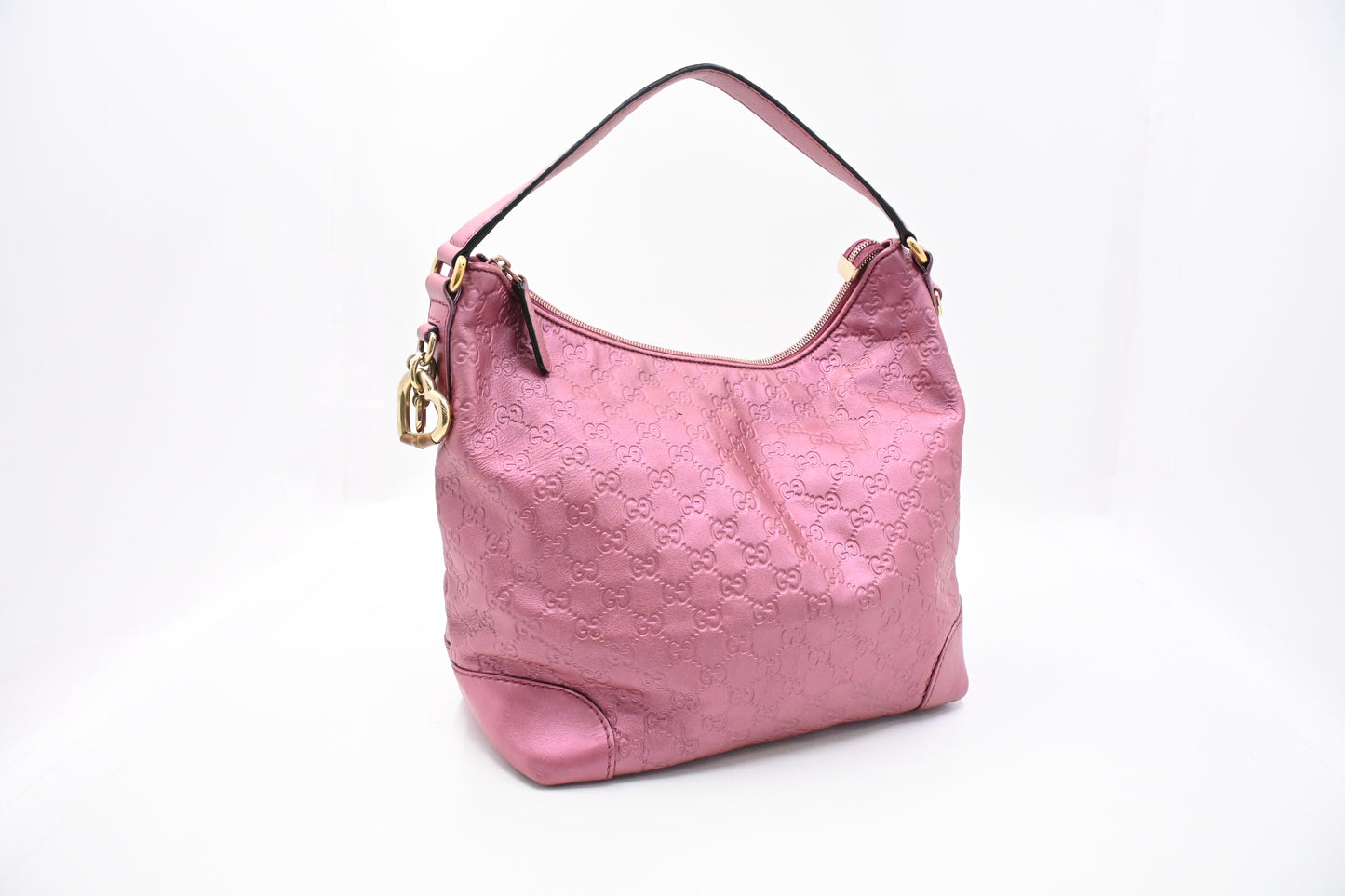 Gucic Shoulder Bag in Pink Guccissima Leather