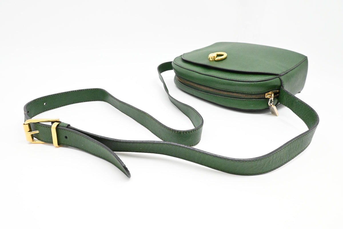 Celine Crossbody Bag in Green Leather