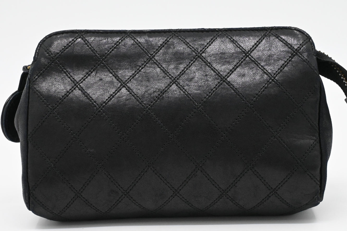 Chanel Pouch in Black Matelassé Leather