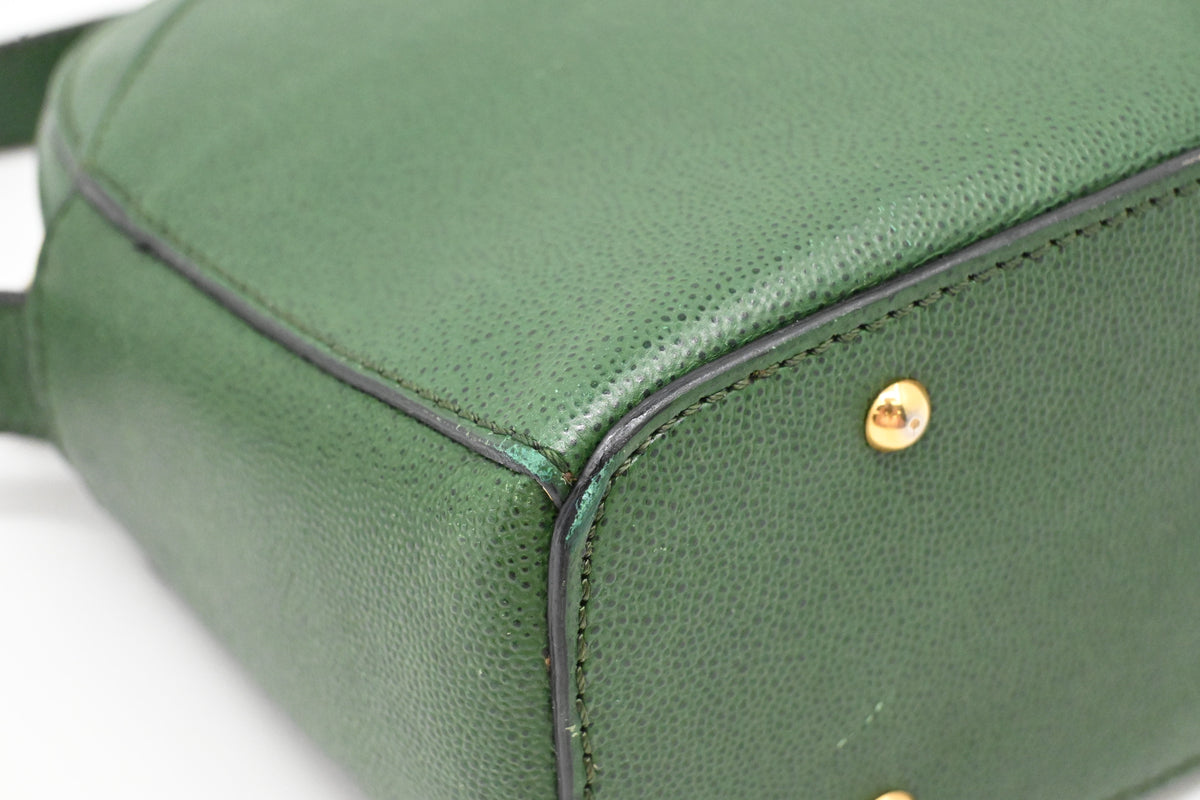 Celine Crossbody Bag in Green Leather