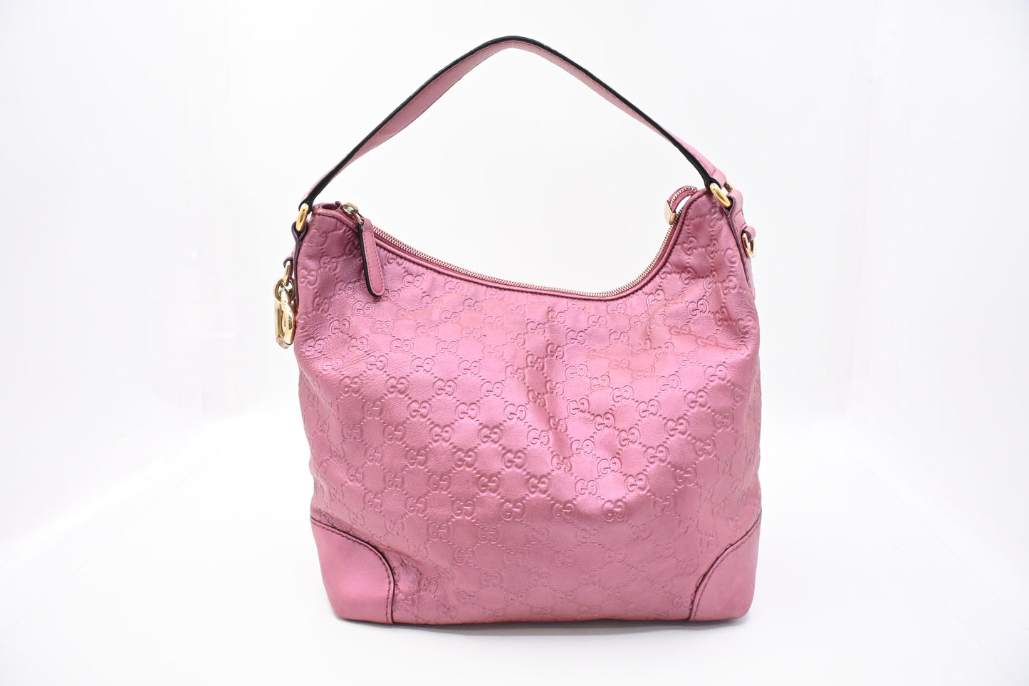 Gucic Shoulder Bag in Pink Guccissima Leather