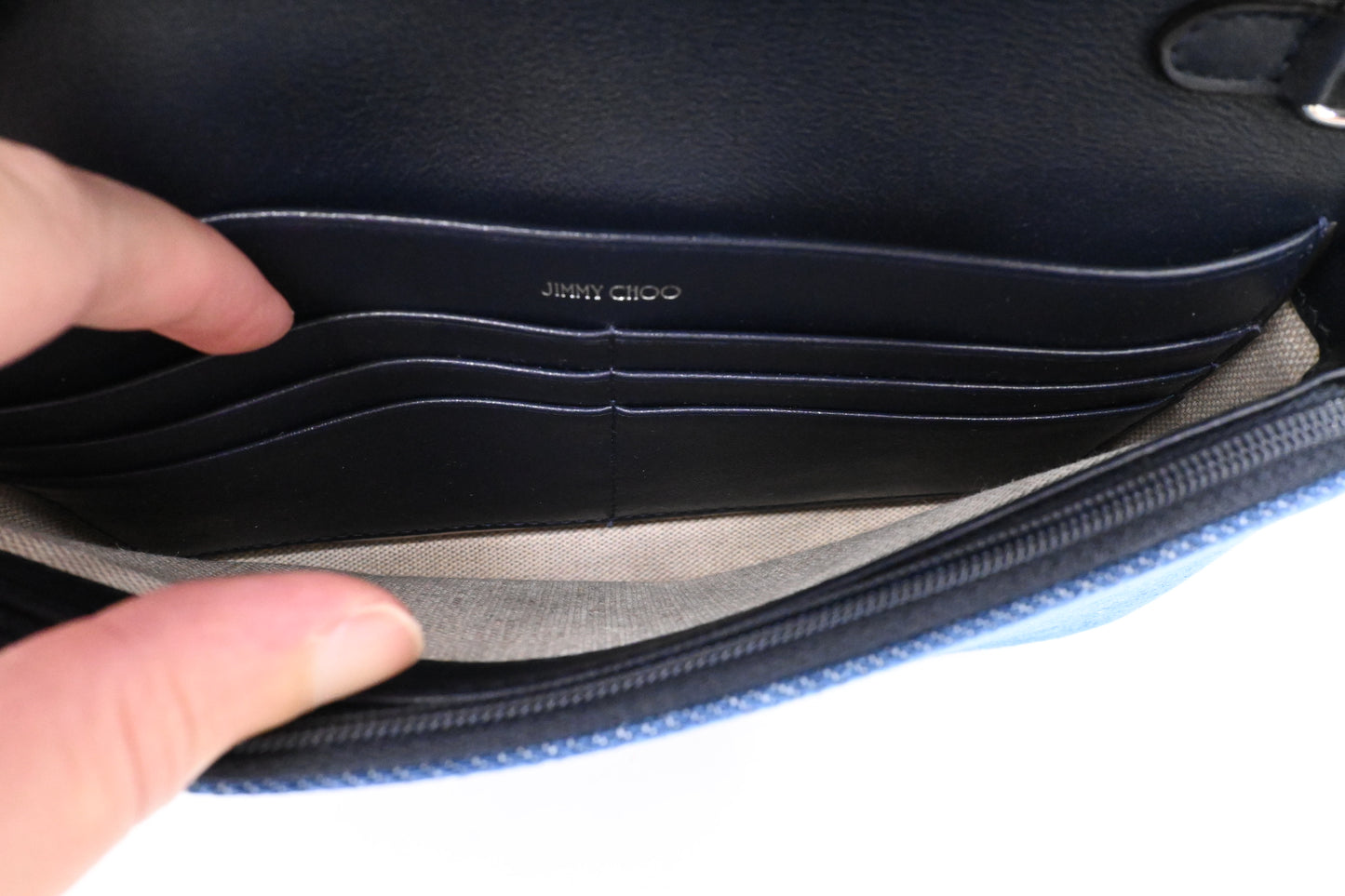 Jimmy Choo Cheri Shoulder Bag in Blue Denim