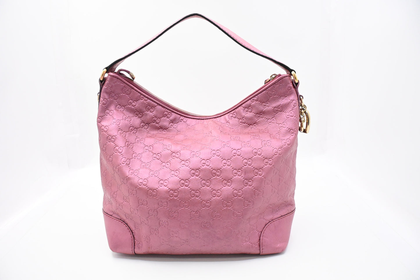 Gucic Shoulder Bag in Pink Guccissima Leather