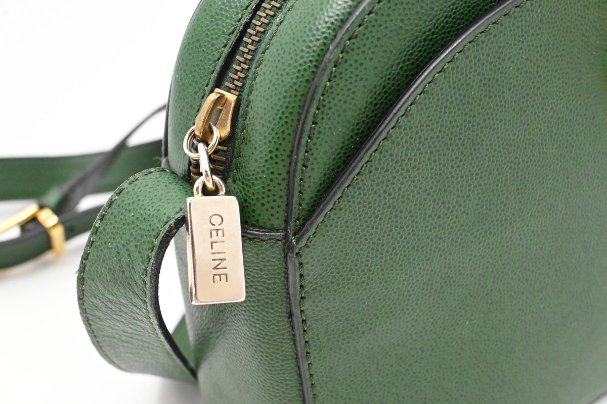 Celine Crossbody Bag in Green Leather