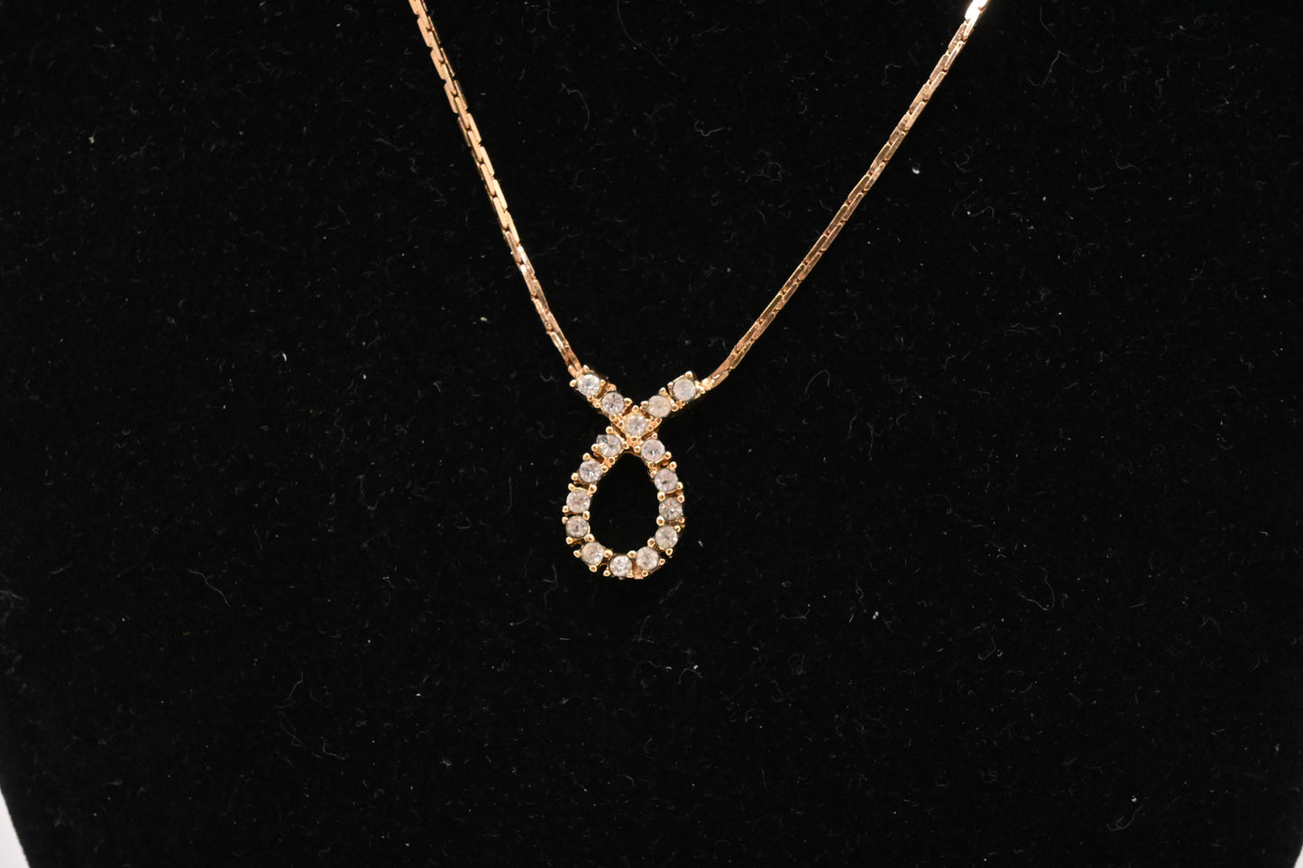 Dior Rhinestone Ribbon Necklace