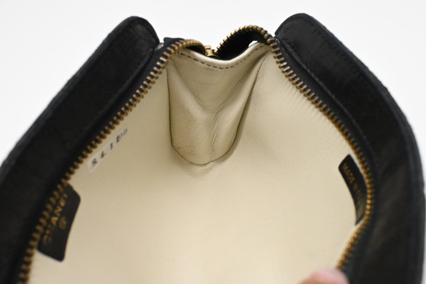 Chanel Pouch in Black Matelassé Leather