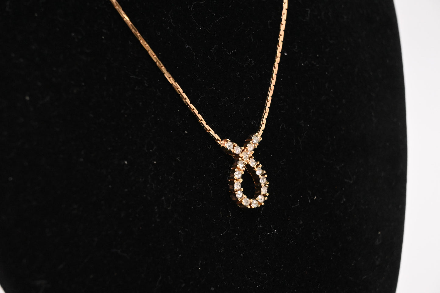 Dior Rhinestone Ribbon Necklace
