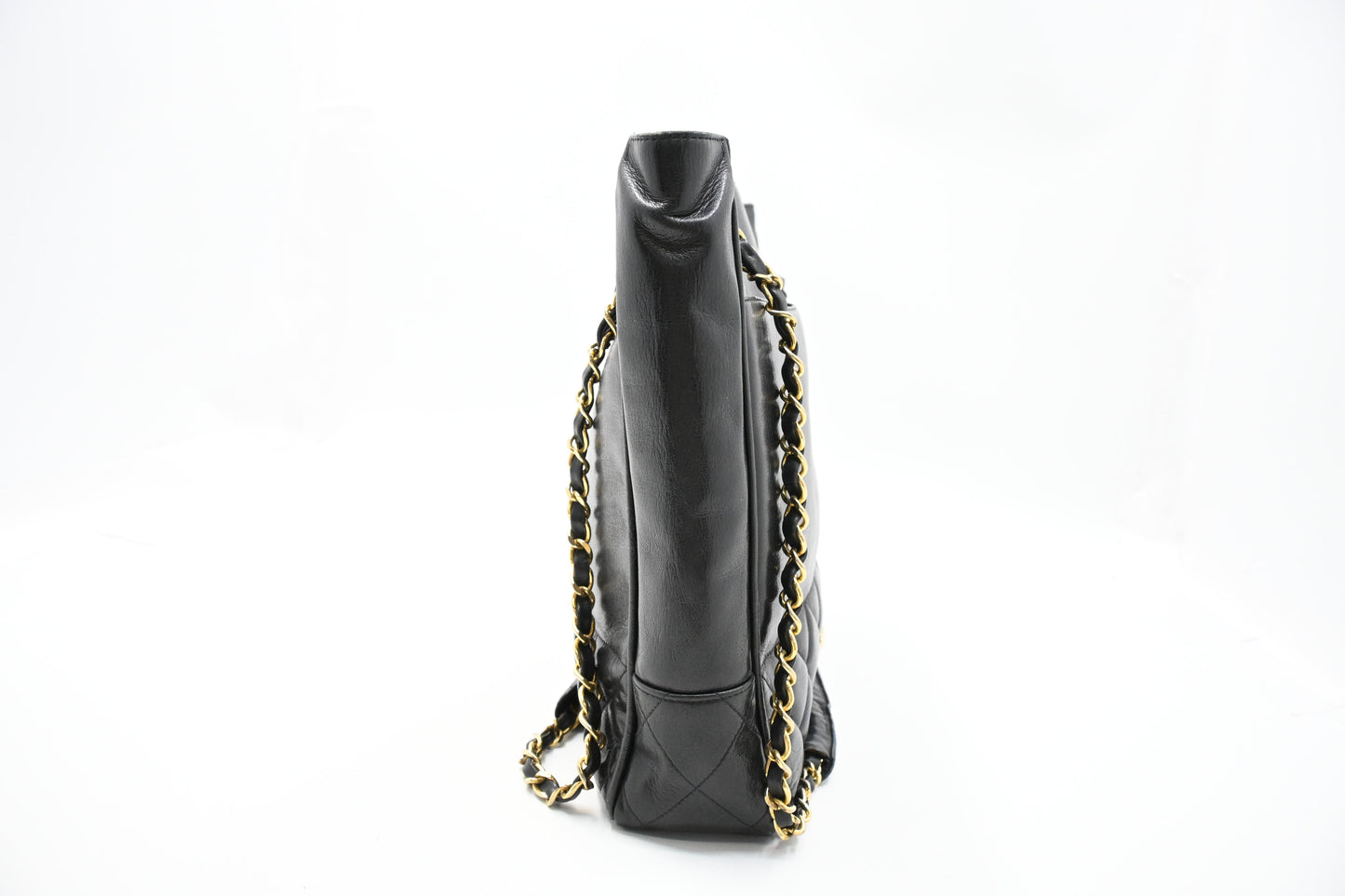 Chanel Chain Shoulder Bag in Black Leather