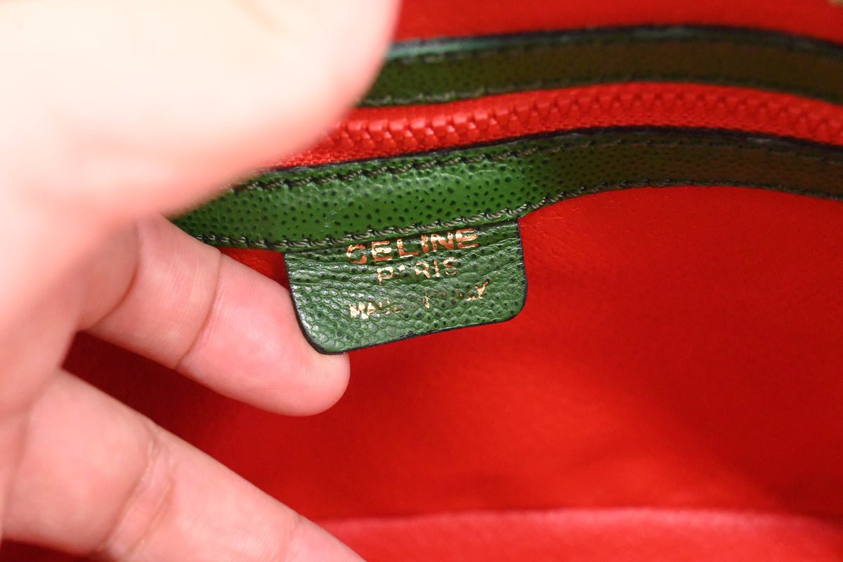 Celine Crossbody Bag in Green Leather