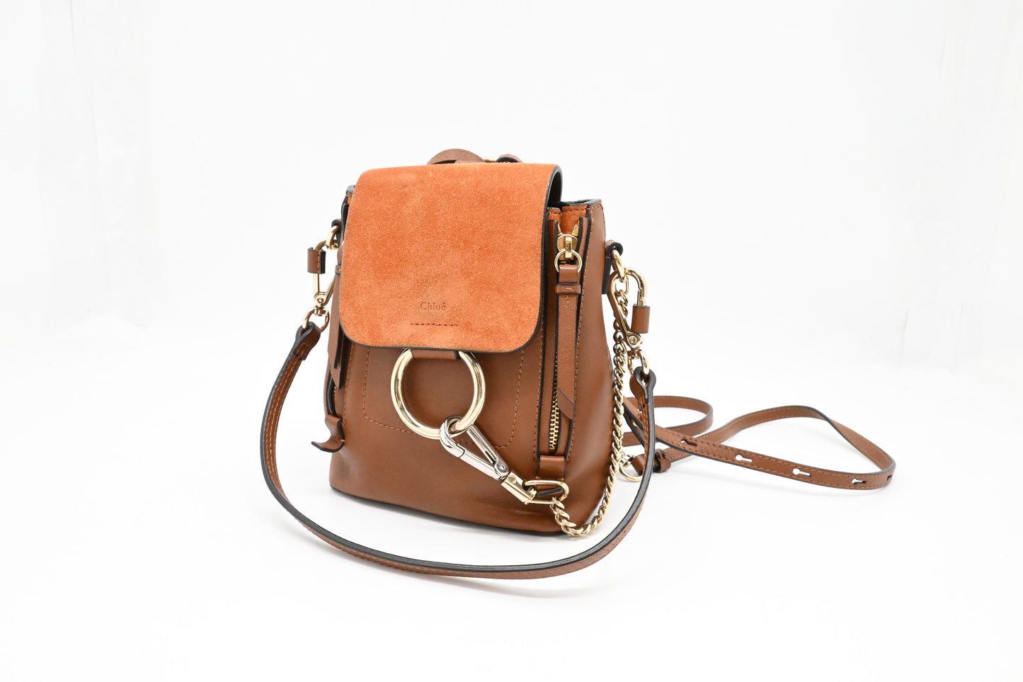 Chloe Faye Backpack in Brown Leather