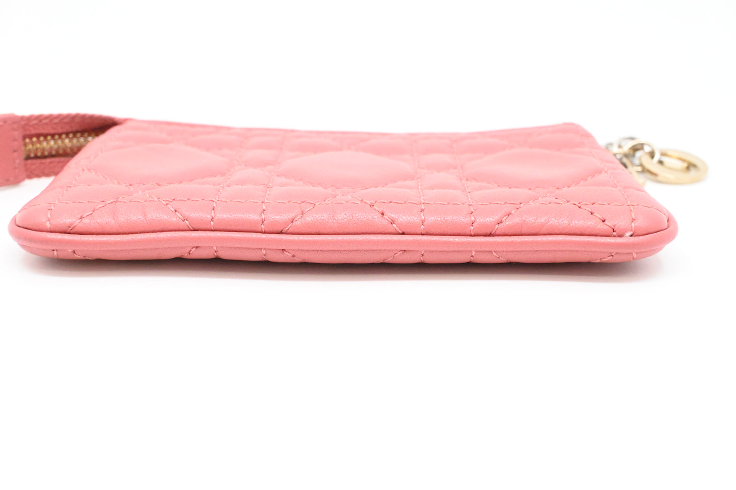 Dior Coin Case in Pink Cannage Leather