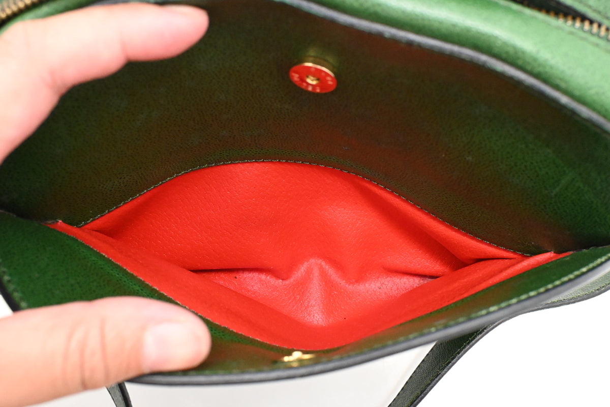 Celine Crossbody Bag in Green Leather