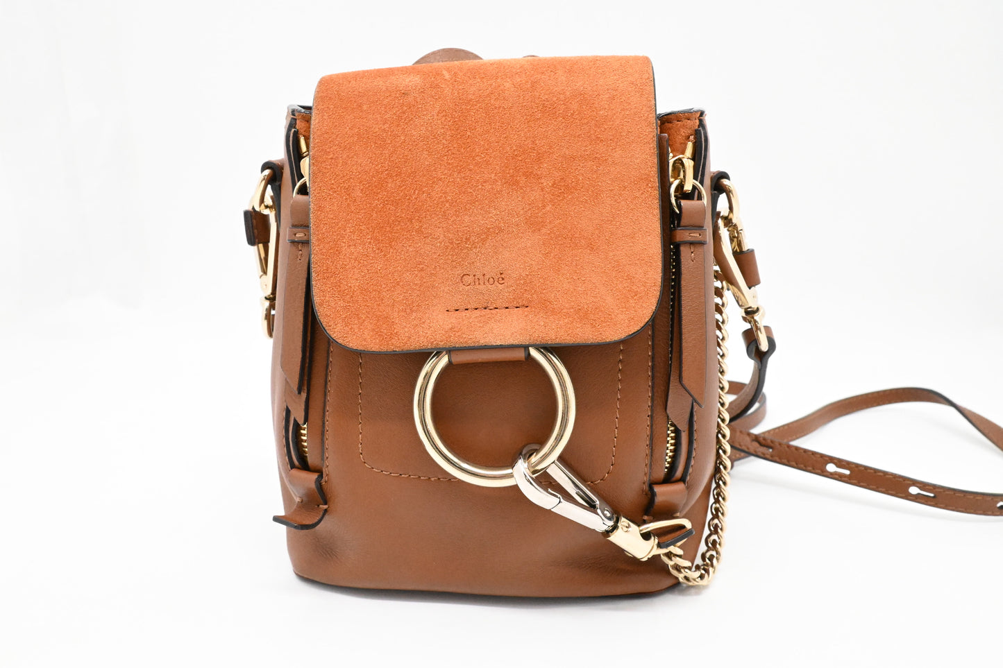 Chloe Faye Backpack in Brown Leather