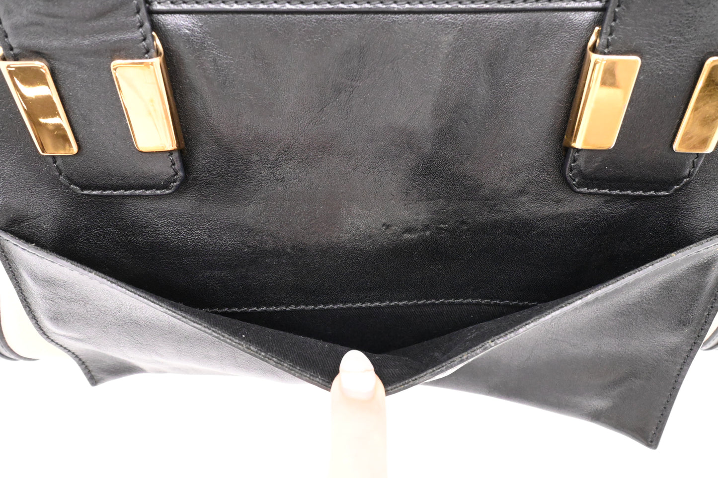 Chloe Alice Two Way Tote Bag in Cream and Black Leather