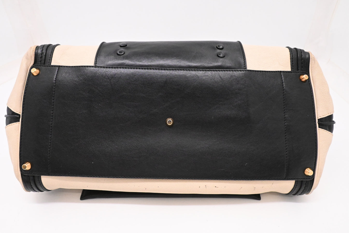 Chloe Alice Two Way Tote Bag in Cream and Black Leather