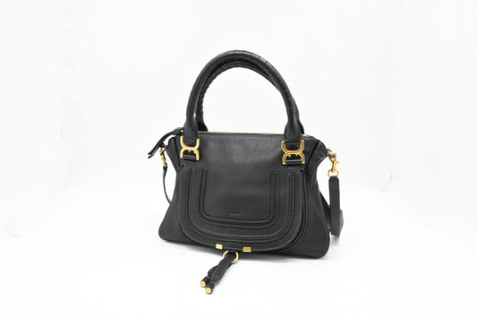 Chloe Large Marcie in Black Leather