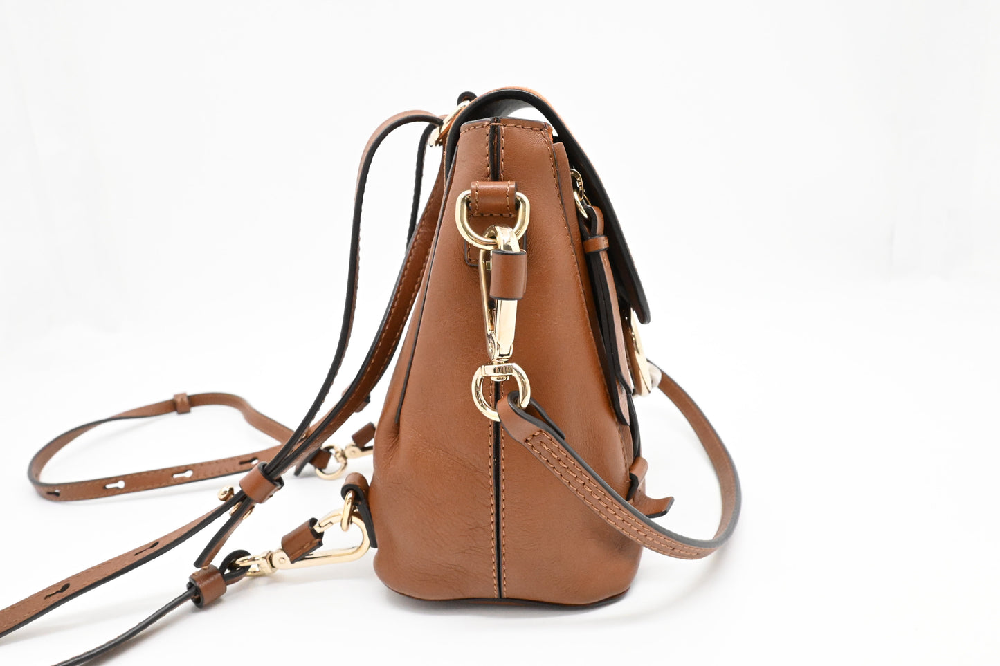 Chloe Faye Backpack in Brown Leather
