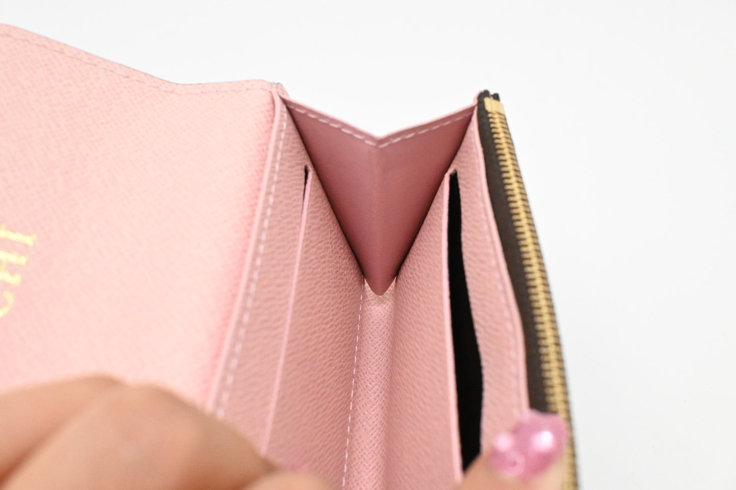 Louis Vuitton Rosalie Wallet in Monogram Canvas and Pink Ballerina Leather