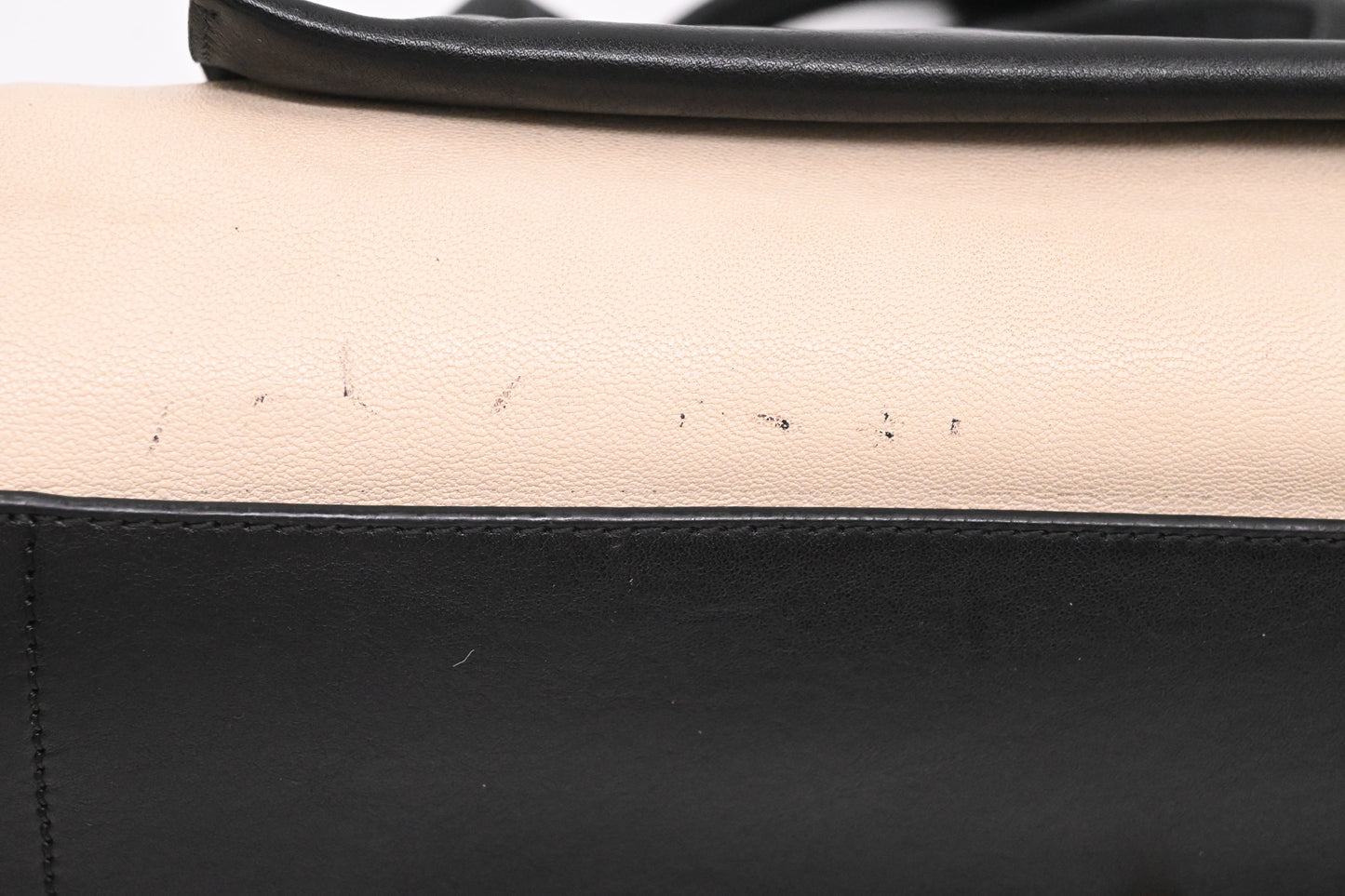 Chloe Alice Two Way Tote Bag in Cream and Black Leather