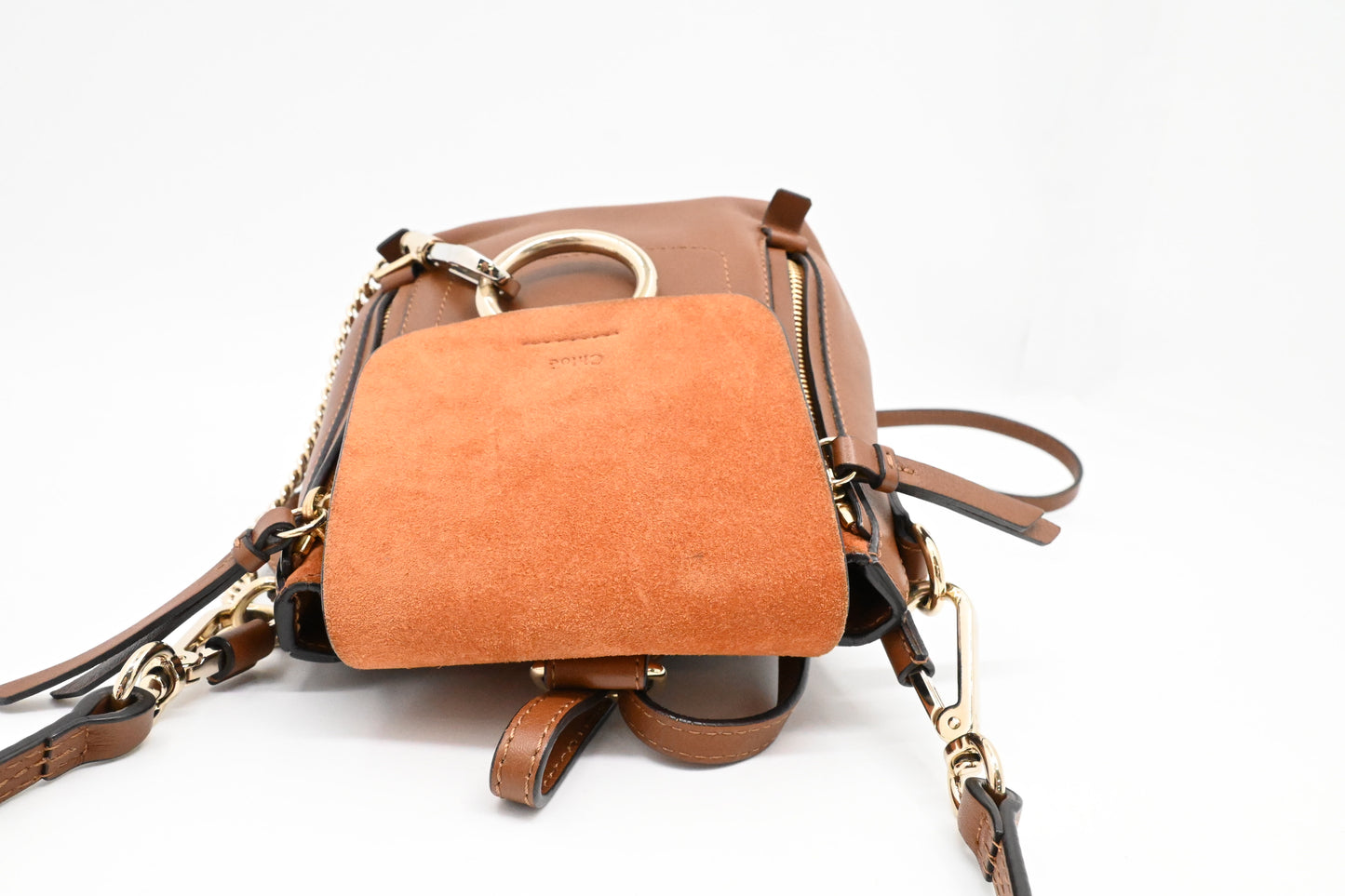 Chloe Faye Backpack in Brown Leather