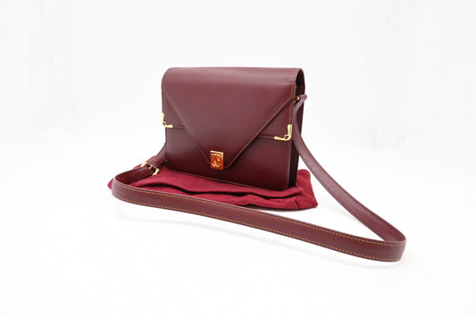 Cartier Crossbody Bag in Burgundy Leather