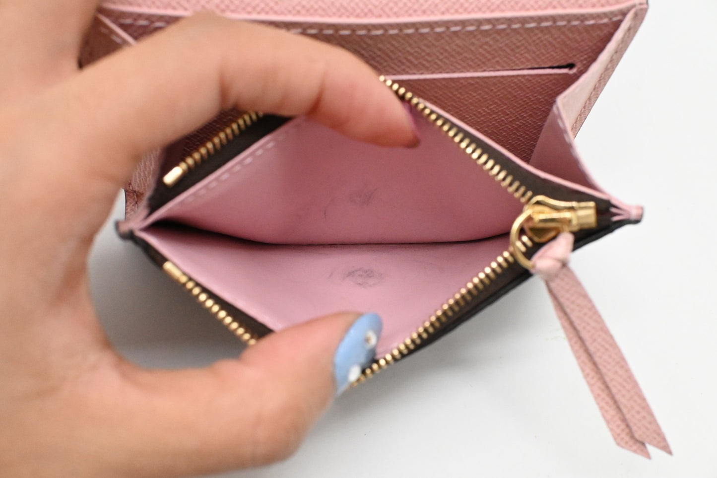 Louis Vuitton Rosalie Wallet in Monogram Canvas and Pink Ballerina Leather