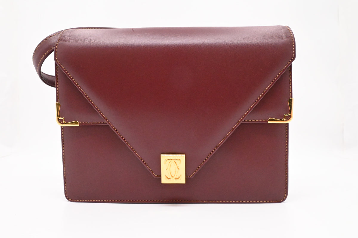 Cartier Crossbody Bag in Burgundy Leather