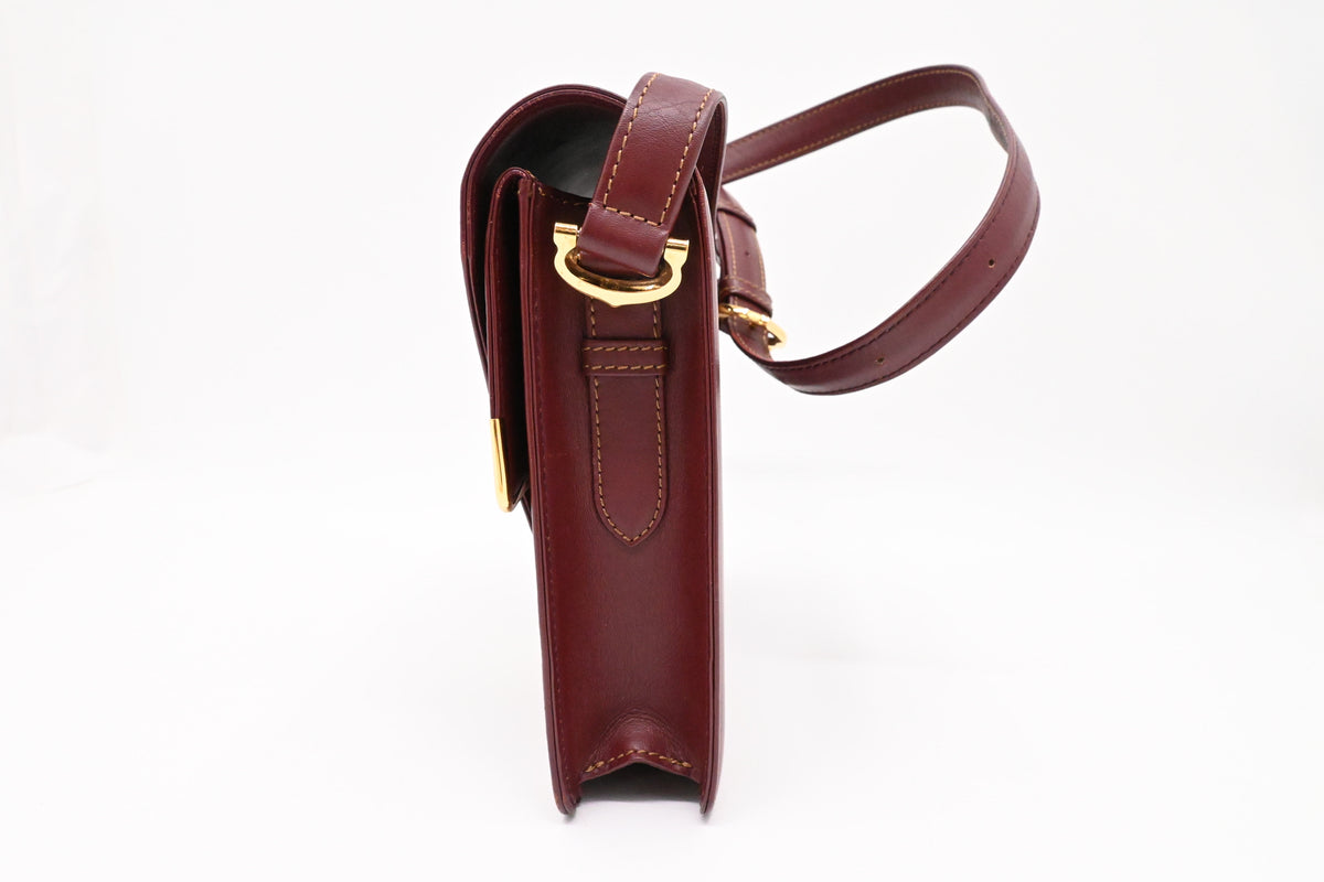 Cartier Crossbody Bag in Burgundy Leather