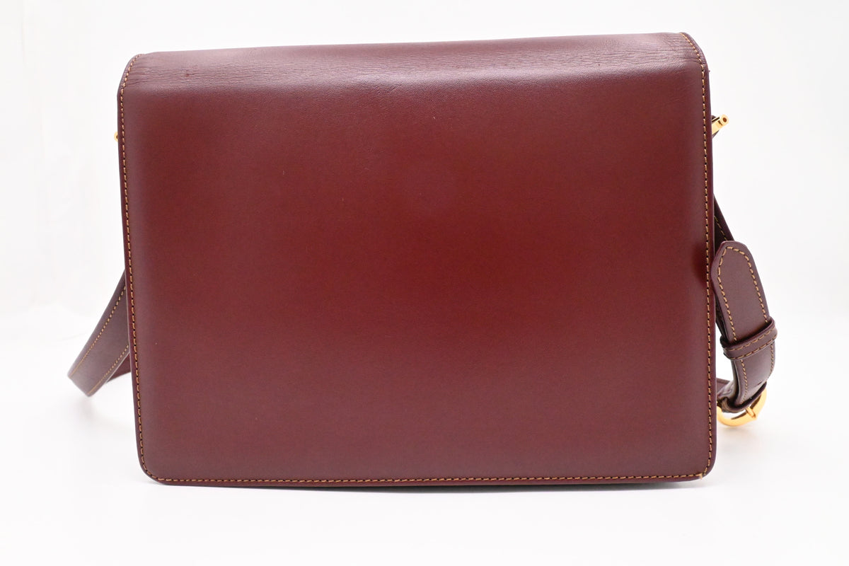 Cartier Crossbody Bag in Burgundy Leather