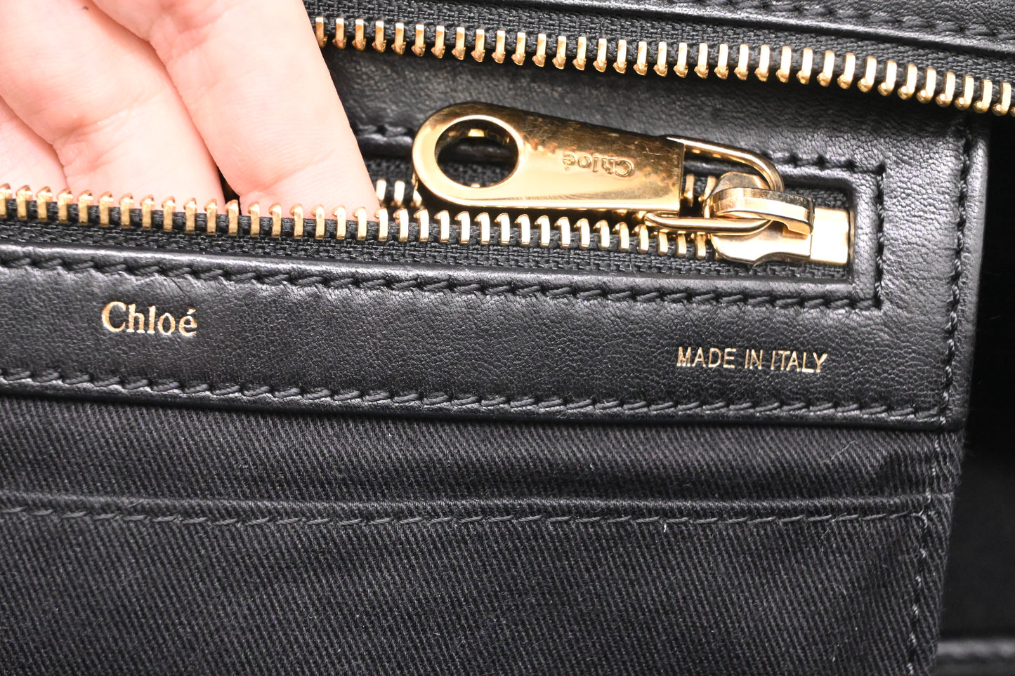 Chloe Alice Two Way Tote Bag in Cream and Black Leather