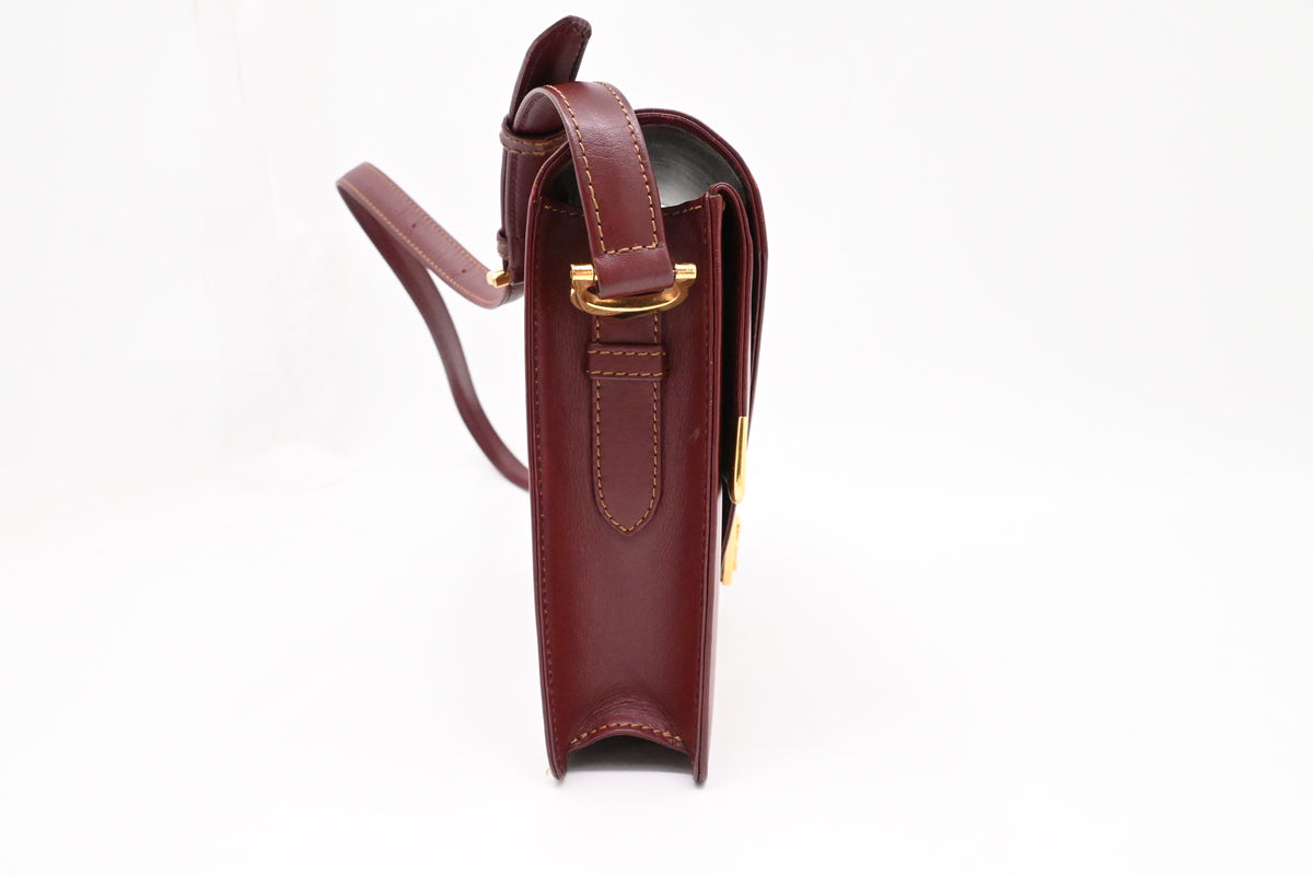 Cartier Crossbody Bag in Burgundy Leather