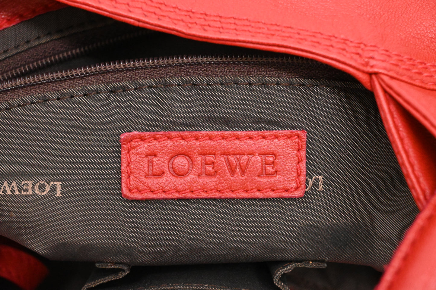 Loewe Nappa Aire Handbag in Red Leather