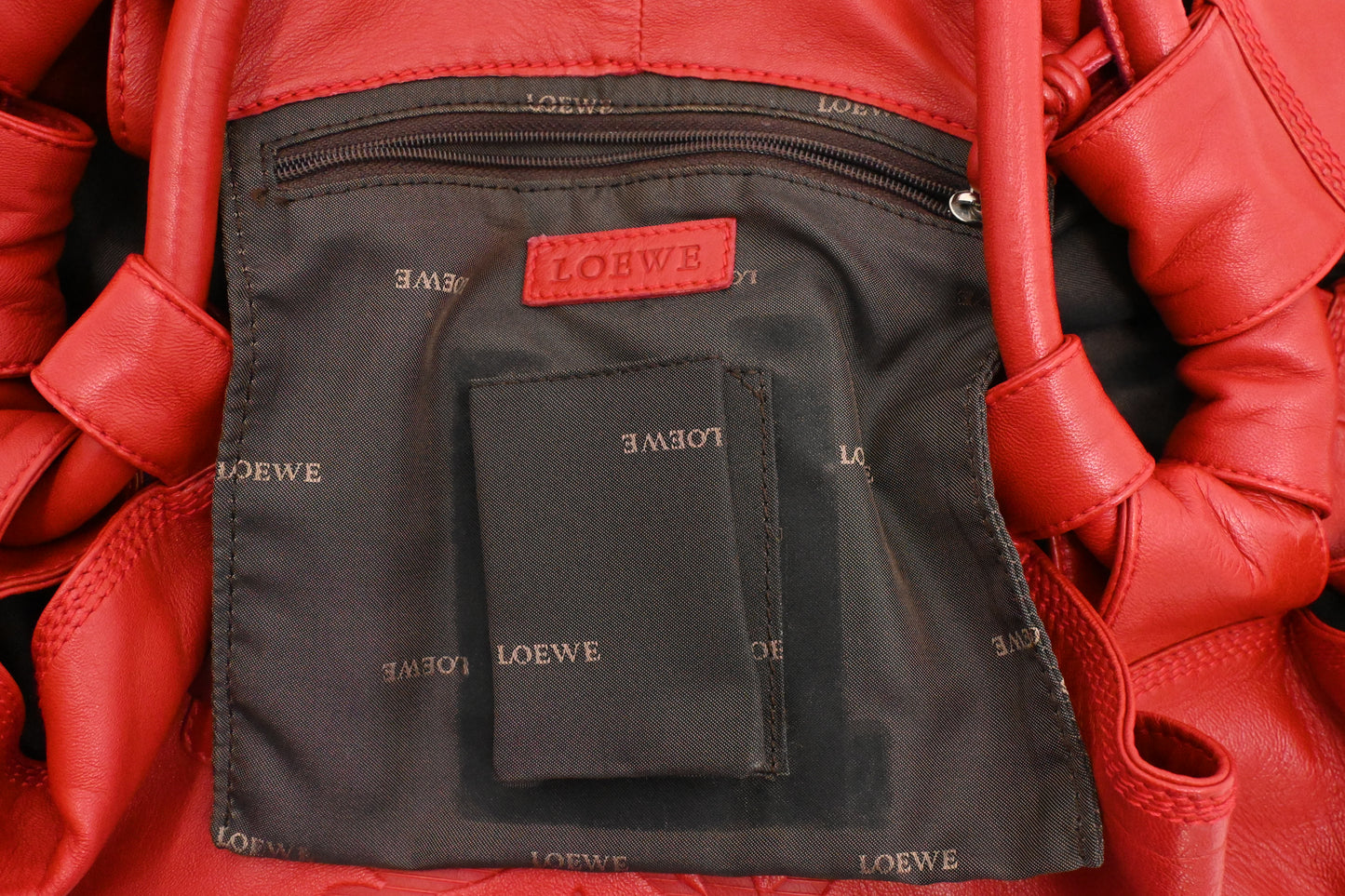 Loewe Nappa Aire Handbag in Red Leather