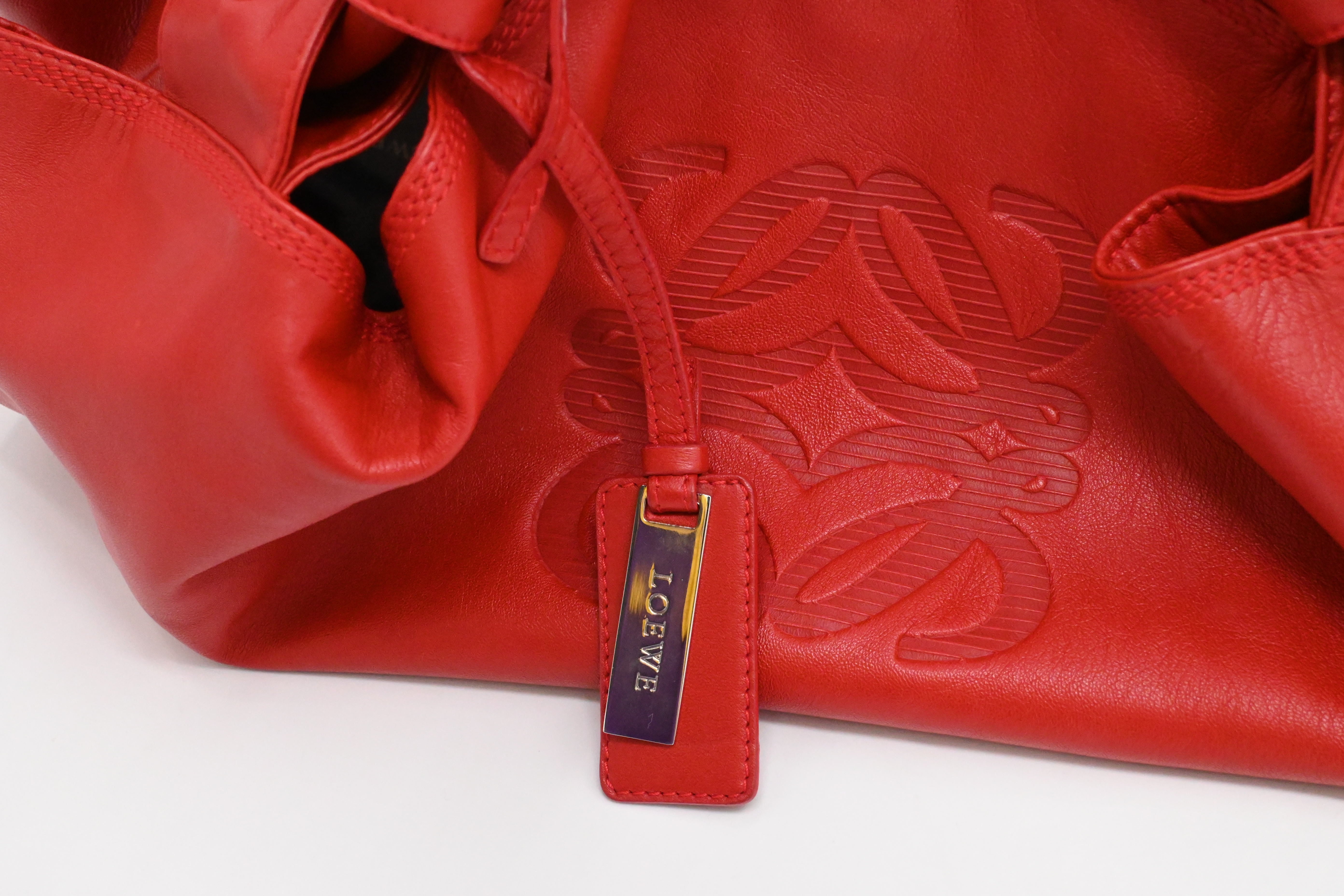 Loewe Nappa Aire Handbag in Red Leather – Weekly Lux Drop