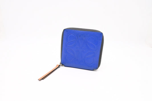 Loewe Anagram Wallet in Blue Leather