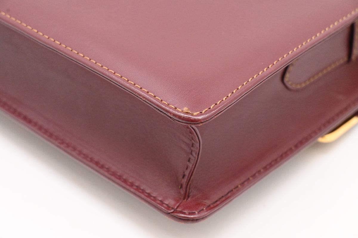 Cartier Crossbody Bag in Burgundy Leather