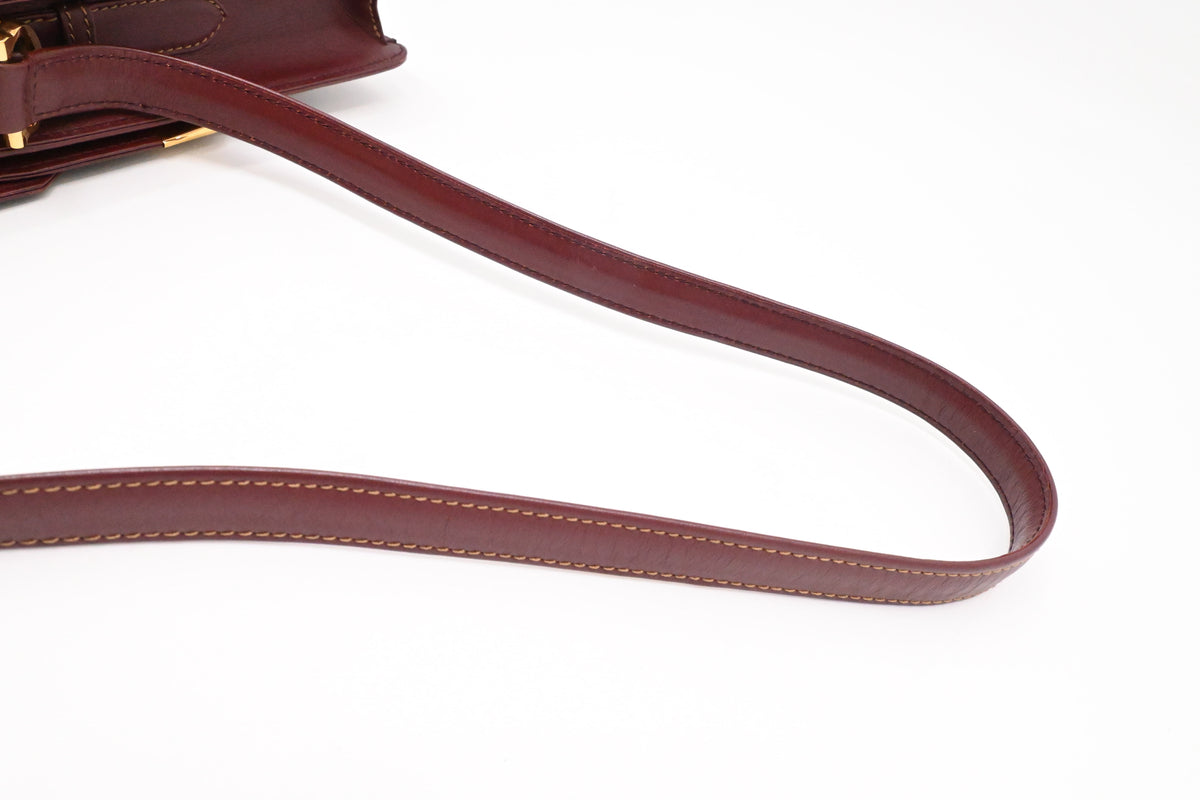 Cartier Crossbody Bag in Burgundy Leather