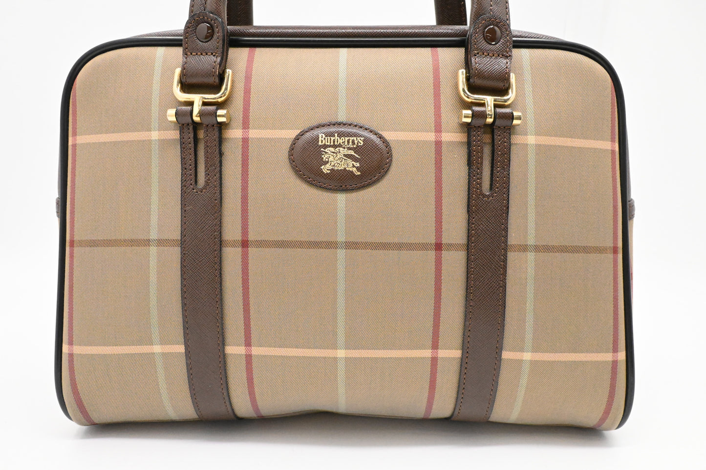 Burberry Handbag in Green Check Canvas