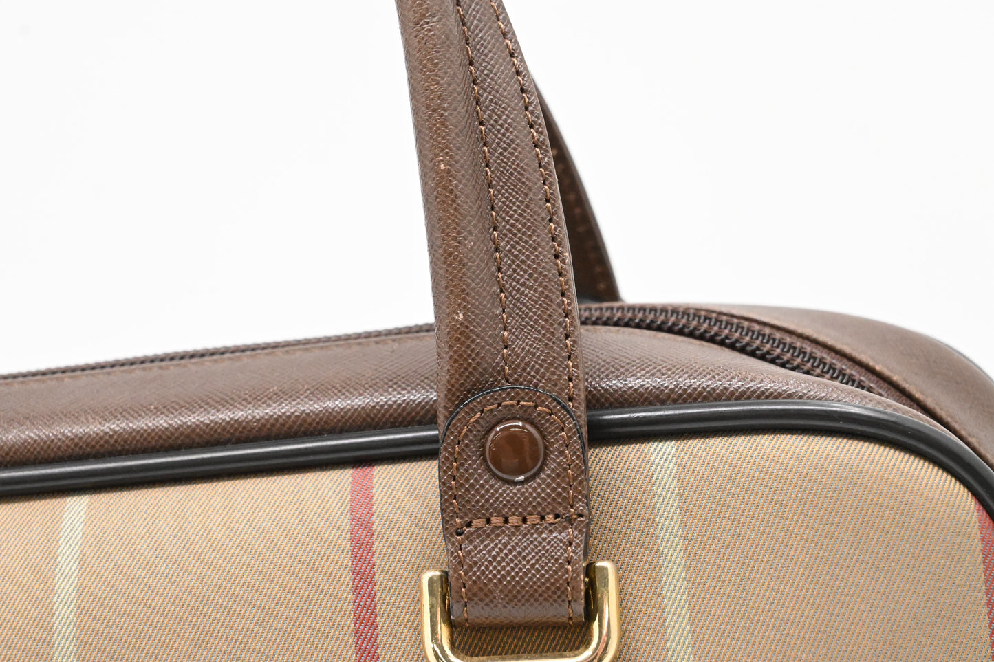 Burberry Handbag in Green Check Canvas