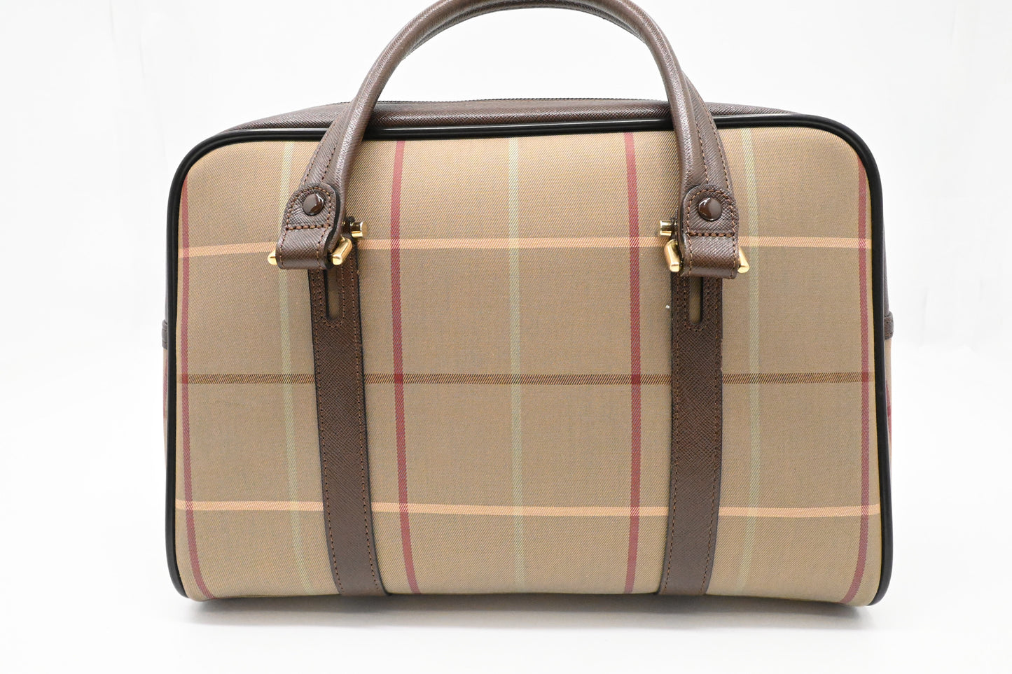 Burberry Handbag in Green Check Canvas