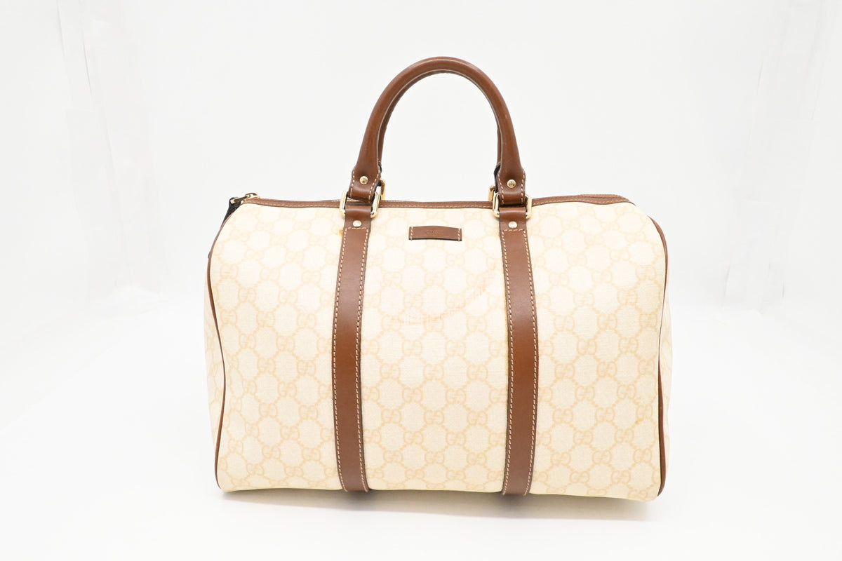 Gucci Boston Bag 35 in Ivory GG Supreme Canvas