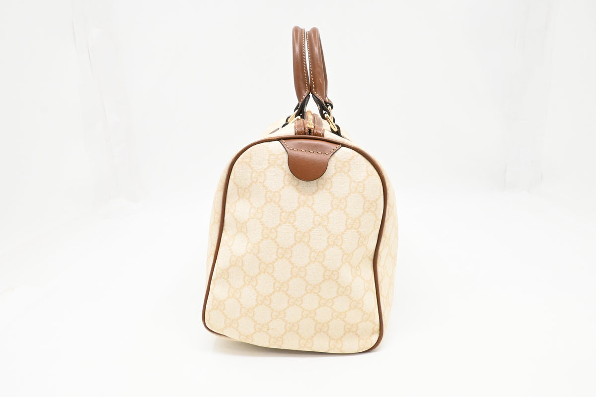 Gucci Boston Bag 35 in Ivory GG Supreme Canvas