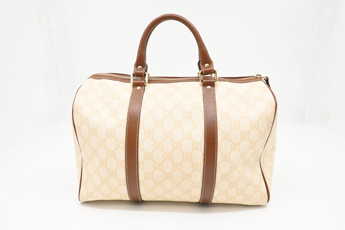 Gucci Boston Bag 35 in Ivory GG Supreme Canvas