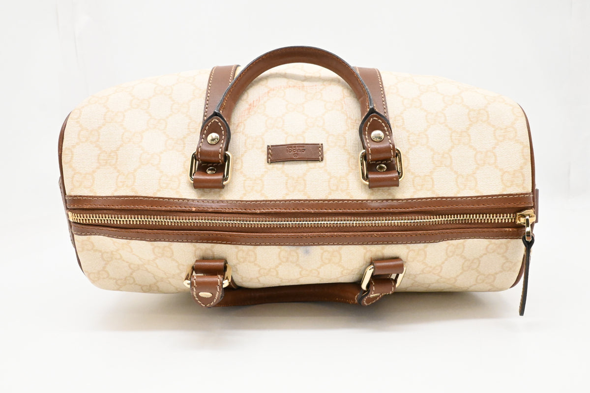 Gucci Boston Bag 35 in Ivory GG Supreme Canvas