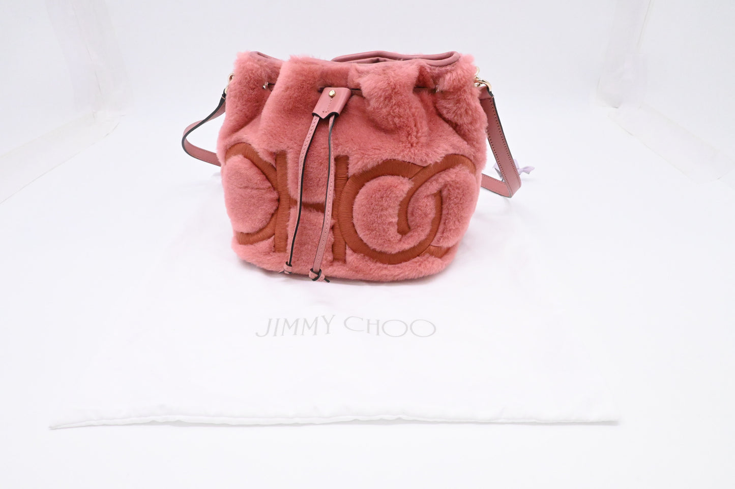 Jimmy Choo Bucket Bag in Pink Synthetic Fur